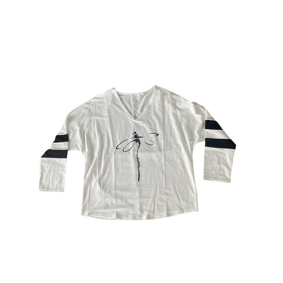 NWOT Women’s Long Sleeve Dragonfly Warrior Print Long Sleeve T-Shirt Size Small - Picture 1 of 5